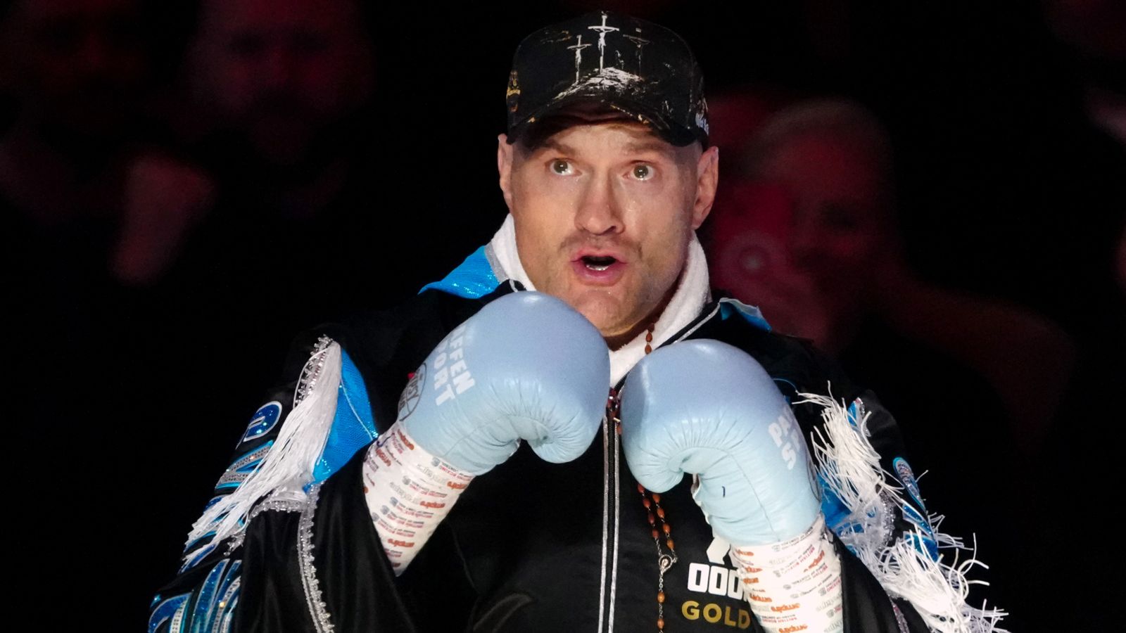 Boxing arena prepared for a major fight night